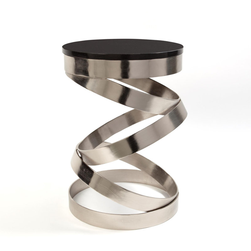 Table en spirale, Noir, Argent