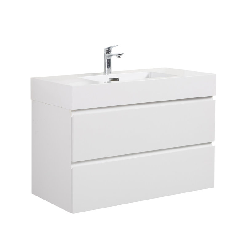 Meuble-lavabo 36 po avec lavabo, Blanc, Blanc