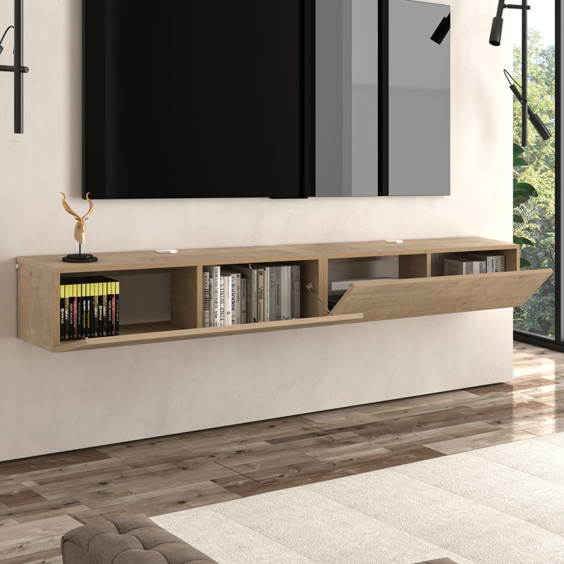 Modular Box Floating Tv Stand, Natural