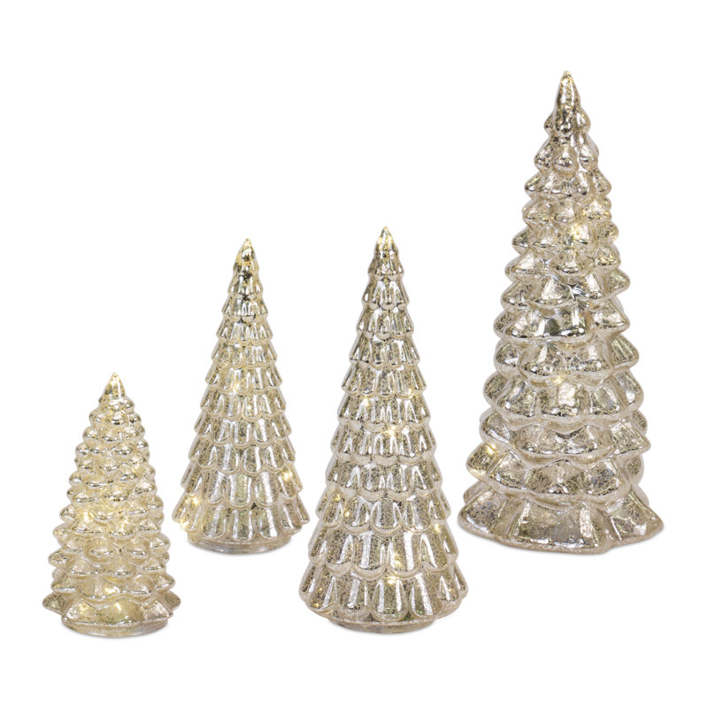 Glass LED 4 Piece Tree Set