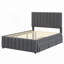 Lit plateforme double avec lit gigogne et 3 tiroirs de rangement, tissu en lin