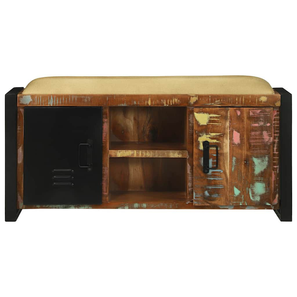 Bench Cabinet Multicolour 100 X 35 X 50 Cm Solid Reclaim Wood