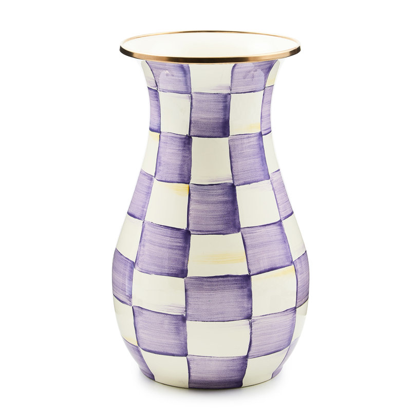 Violet Check Vase