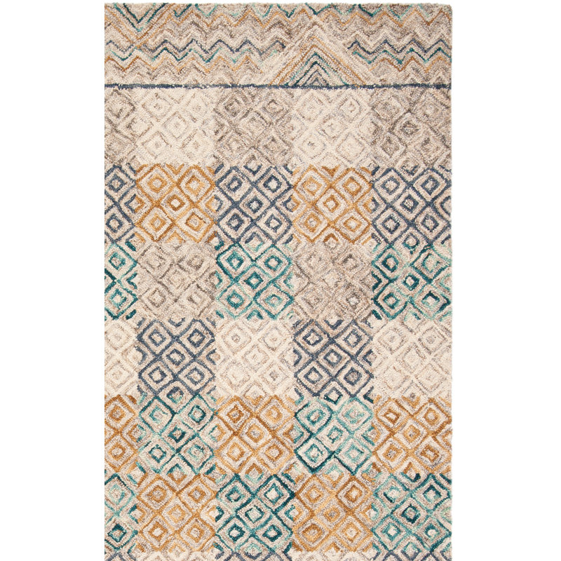 Deyoung Hand Tufted Wool Geometric Rug, Rectangle 8' x 10'