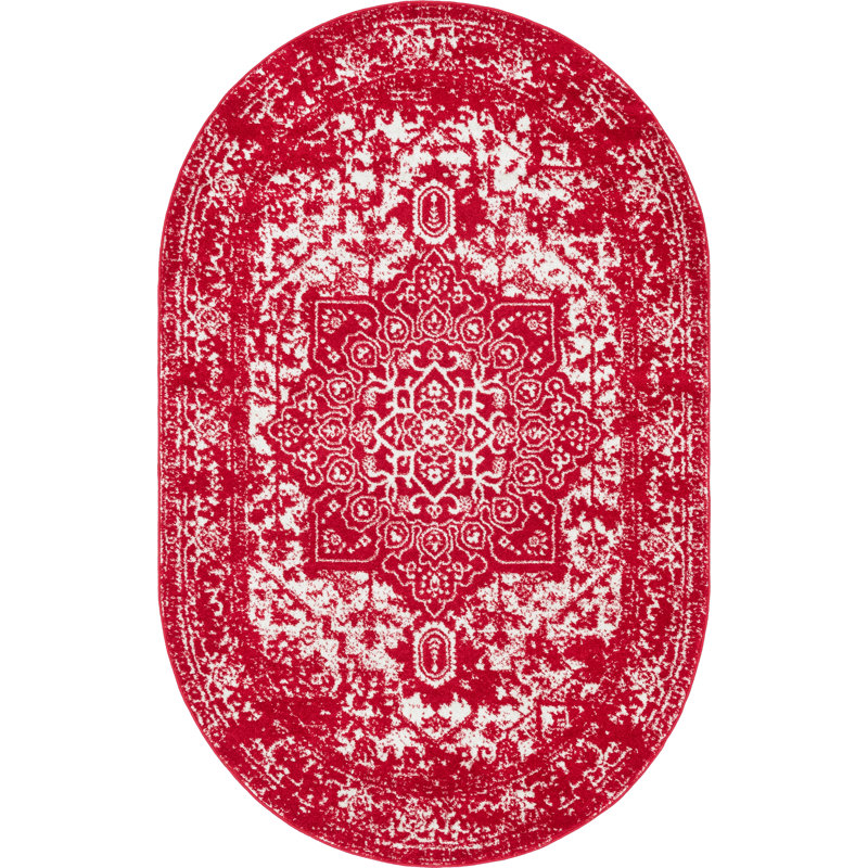 Oriental Area Rug, Oval 152 x 244cm
