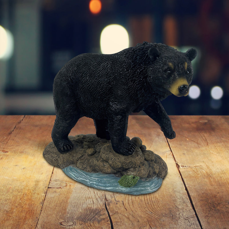 6"W Bear Fishing Figurine