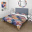 Ensemble de housse de couette métallique bleu et beige III-1193088053