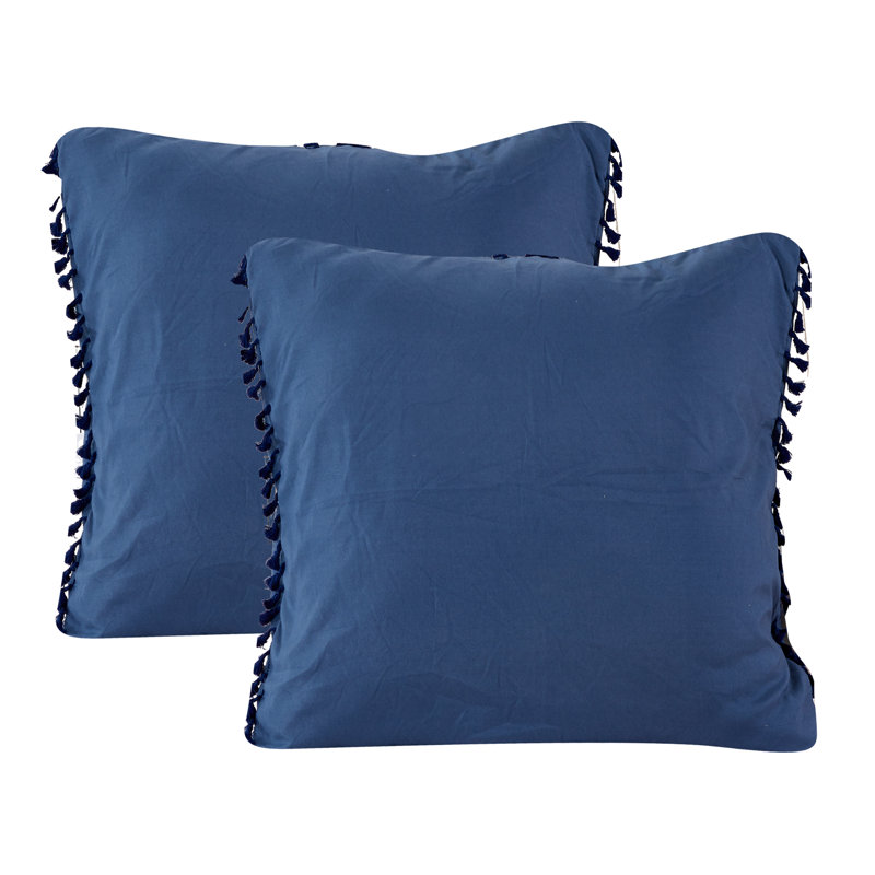 Karina King White and Blue Microfiber Reversible Comforter Set