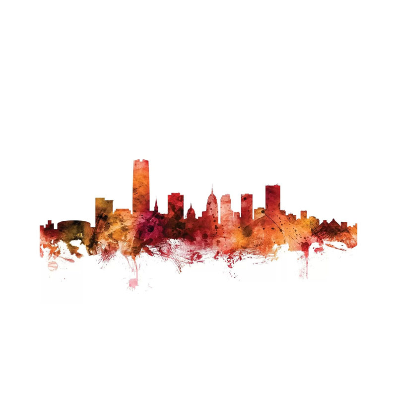 Oklahoma City Skyline by Michael Tompsett - 1 Piece Wrapped Canvas Wall Art, 30.48 cm H x 45.72 cm W