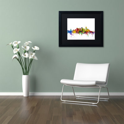 Edmonton Canada Skyline Framed Graphic Art Print