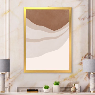 Terracotta and Ivory Shapes With Scuff Effect - Reproduction de photo encadrée sur toile