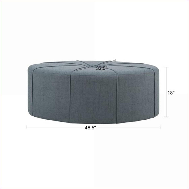 Repose-pieds de l 48,5 po de style moderne ovale pour salon | Bois massif, bleu