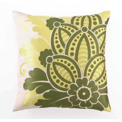 Waikiki Embroidered Linen Throw Pillow