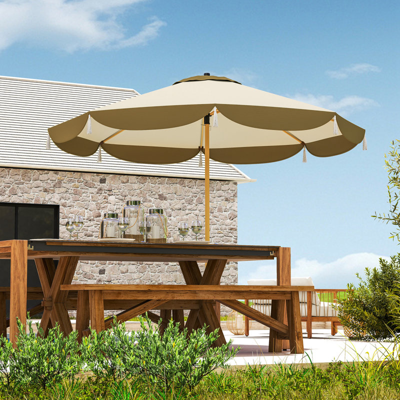 Parasols de patio Upf 50+, acier de polyester 8,7 pi, abat-jour de terrasse moderne