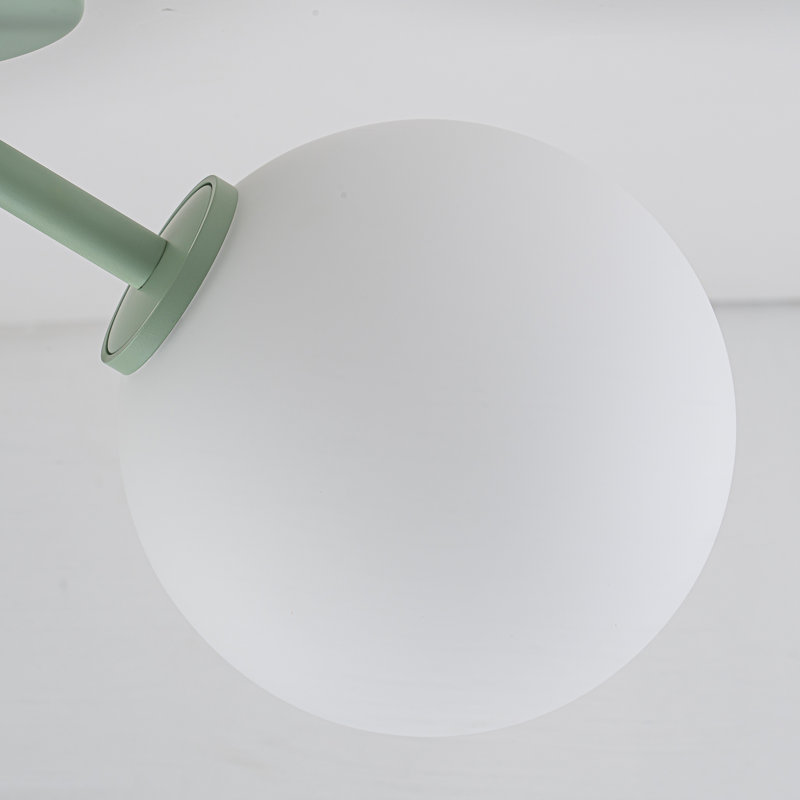 Plafonnier semi-encastré Pritee, Blanc, H 7,1 po x l 18,12 po x P 18,12 po, Vert