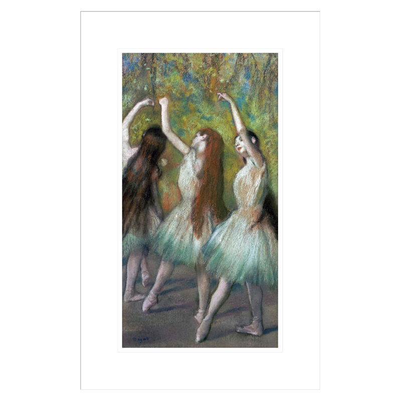 «Green Dancers» par Edgar Degas, impression giclée sur cadre, H 21,75 po x l 14,21 po