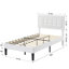 Ensemble de chambre à coucher 3 pièces, cadre de lit plateforme tapissier avec tête de lit réglable + 2 tables de chevet, lit en tissu de lin avec support en lattes de bois, aucun sommier nécessaire, ensemble de mobilier de chambre à coucher moderne-124127174-124127175
