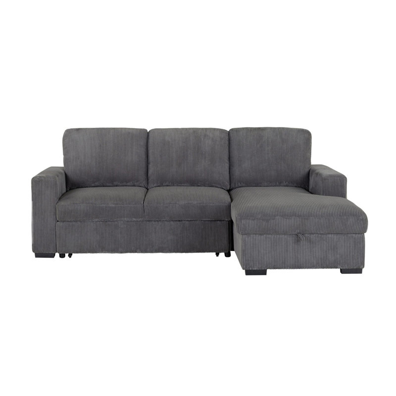Melody Grey Sectional Without Pullout, 38" H x 84.75" W x 63" D