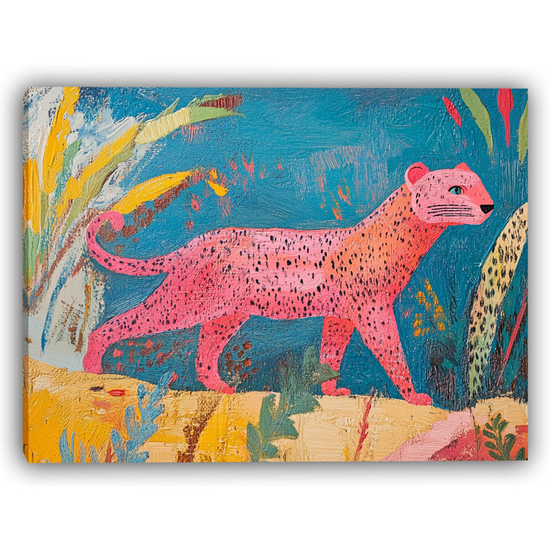 «Pink Panther», art mural sur toile tendue, H 16 po x l 24 po