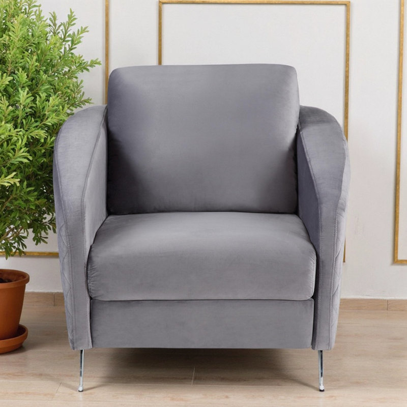 Fauteuil Paislea, Velours gris