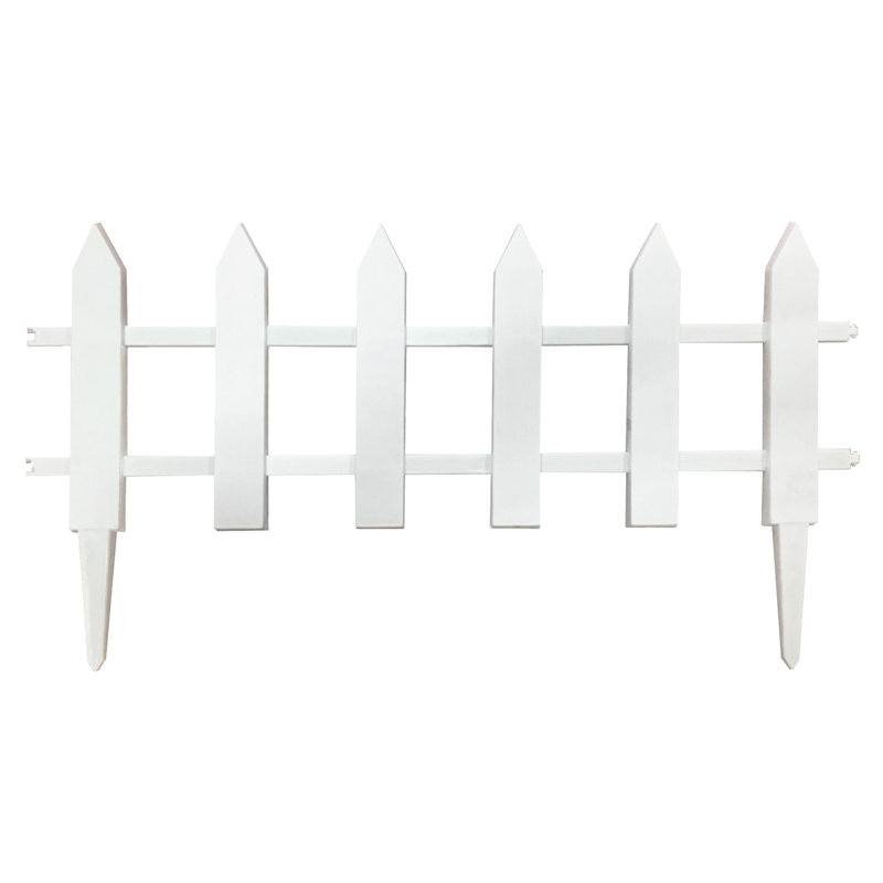 White Vinyl Freestanding Picket Garden Fence, 12 x 23 Inches