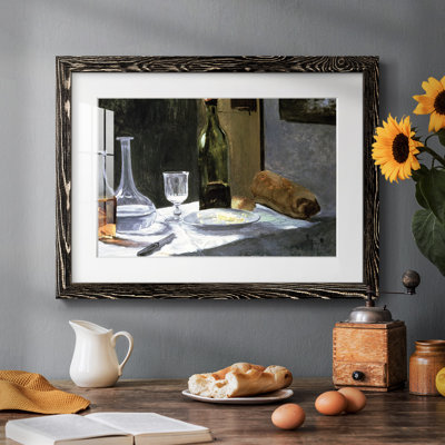 Nature morte avec des bouteilles, 1862 - reproduction encadrée rustique avec tableau mat