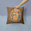 Coussin intérieur/extérieur brun carré chow chow