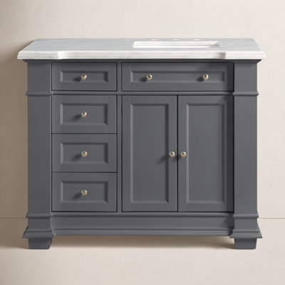 Rea 42" Carrara Marble Single Bathroom Vanity