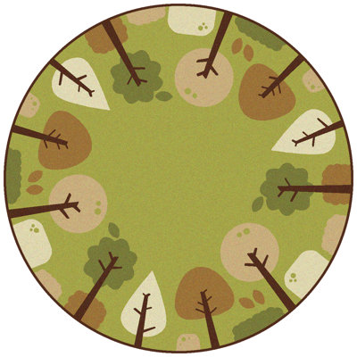 Tranquil Trees Decorative Nursery Tufted Green/Tan/Brown Area Rug