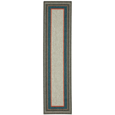 Tapis intérieur / extérieur gris / bleu sarcelle Izola