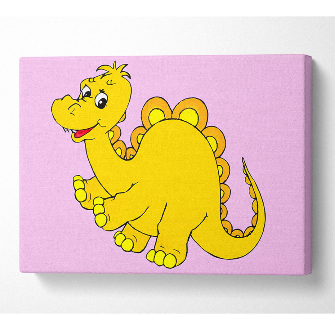 Big Happy Dinosaur Pink - Kunstdrucke auf Leinwand