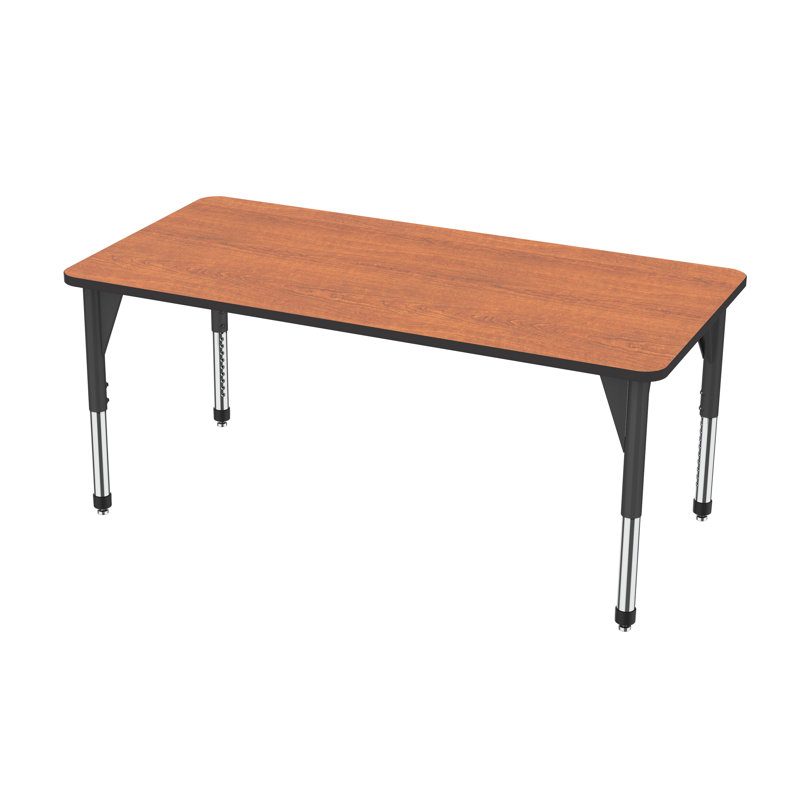 Table d'activité rectangulaire à hauteur réglable Premier Series, H 31 po x L 72 po x l 36 po, Noir, Cerisier sauvage
