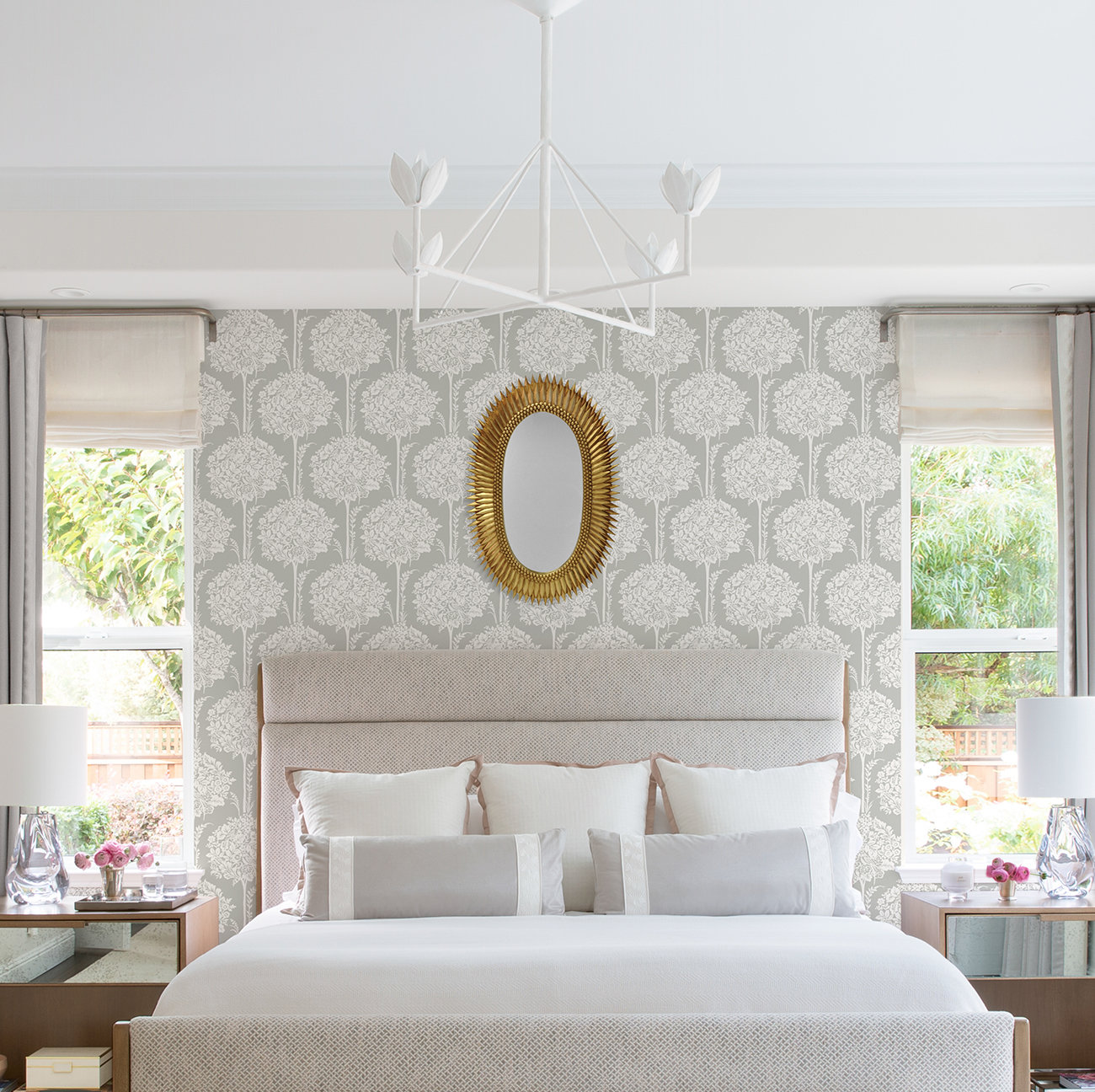 Erelina Floral Wallpaper, Taupe