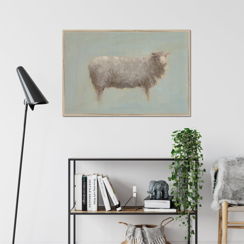 Badilla Sheep Strut III 1 Piece Painting, 65cm H x 95cm W, Natural Wood Framed Paper Print