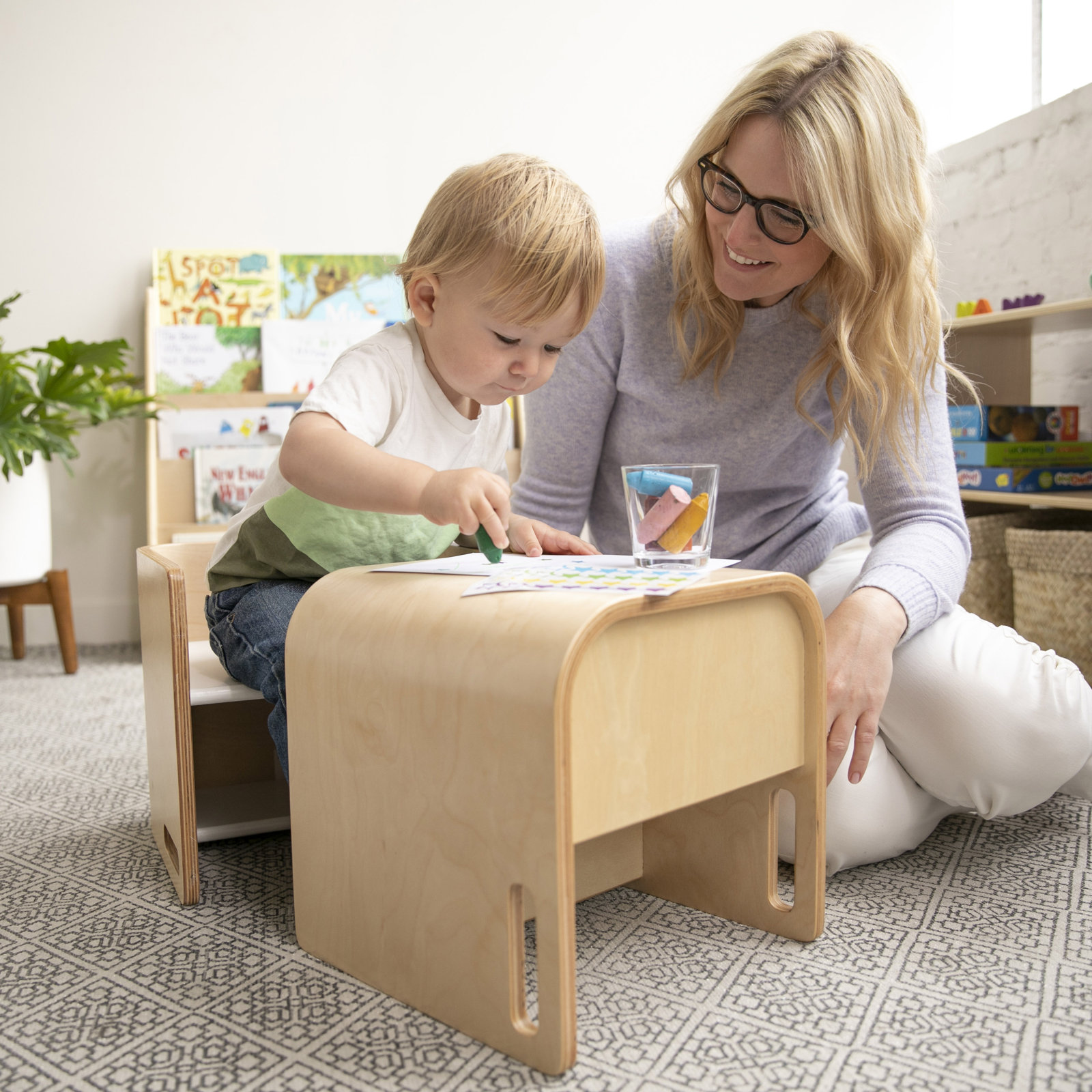 ECR4Kids Bentwood Multipurpose Cube Chair, Kids Furniture, Natural