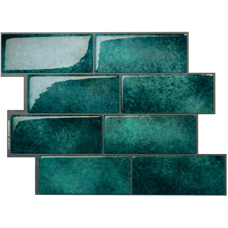 Peel and Stick Gel Backsplash Tile Metro 12'' x 8'' (Set of 4)