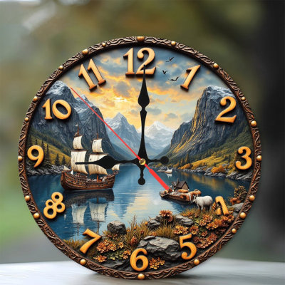 Horloge murale en bois