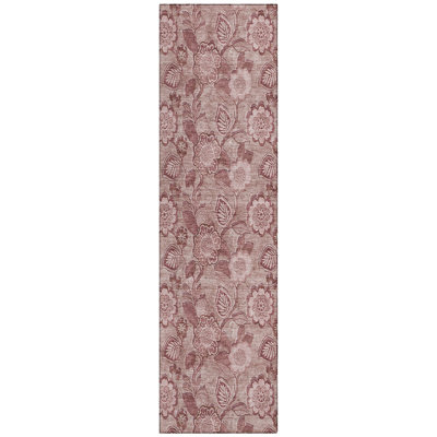 Machine Washable Indoor/Outdoor Xhevrie Blush Rug