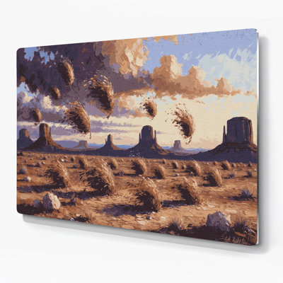 Southwestern Landscapes Tumbleweed Trails 143 Brown Metal Wall Art