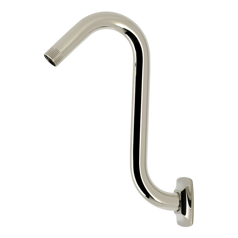 Bras de douche en forme de S avec bride carrée Kingston Brass Gehry, Nickel poli