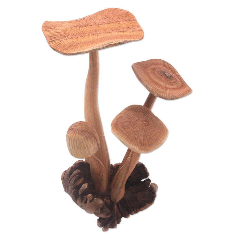 Sculpture en bois majestic champignon Mel