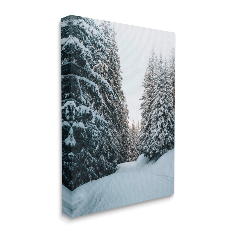 Snowy Ski Slopes sur impression sur toile, H 40 po x l 30 po x P 1,5 po