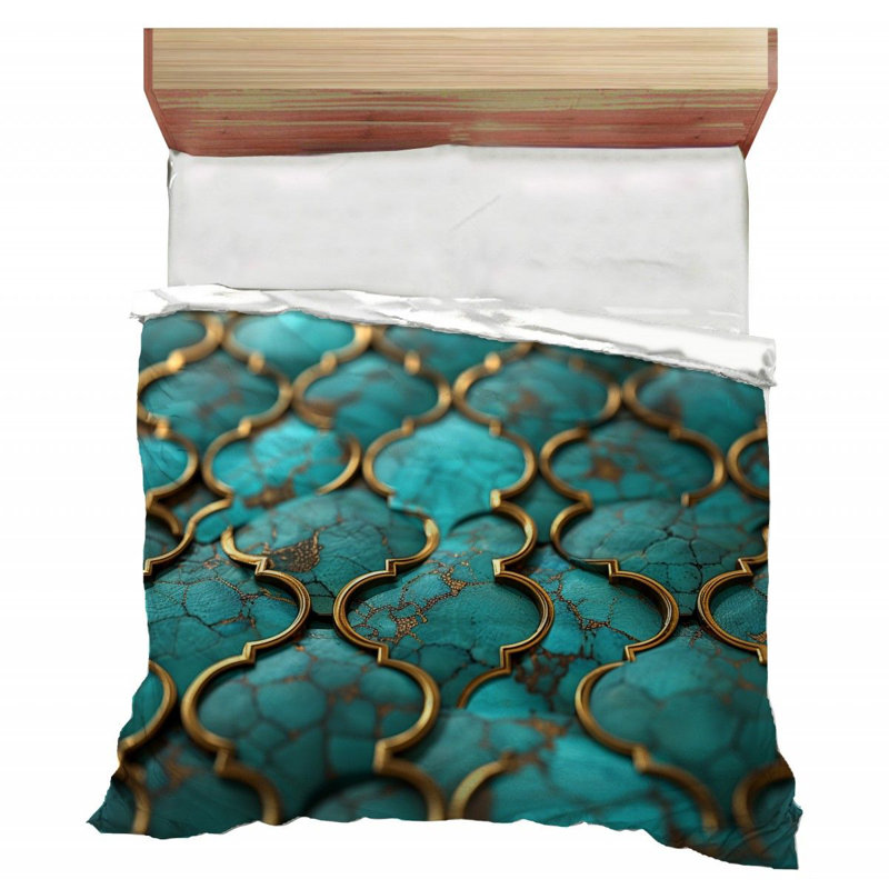 Édredon marocain en céramique à motif turquoise, Édredon grand