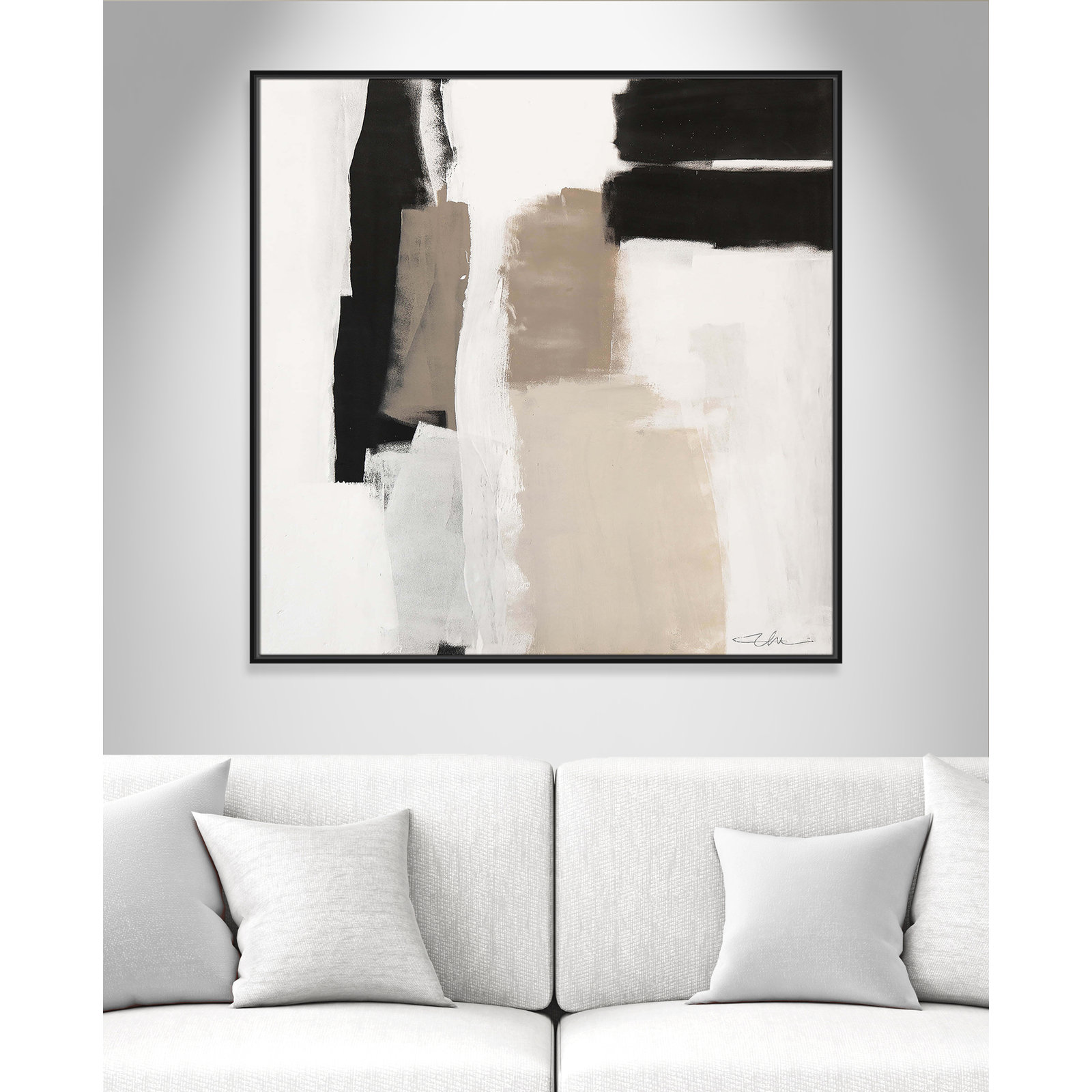 Earth Scapes II-A Print by Casa Fine Arts, 41.5" H x 41.5" W x 2" D, Black Floater Framed