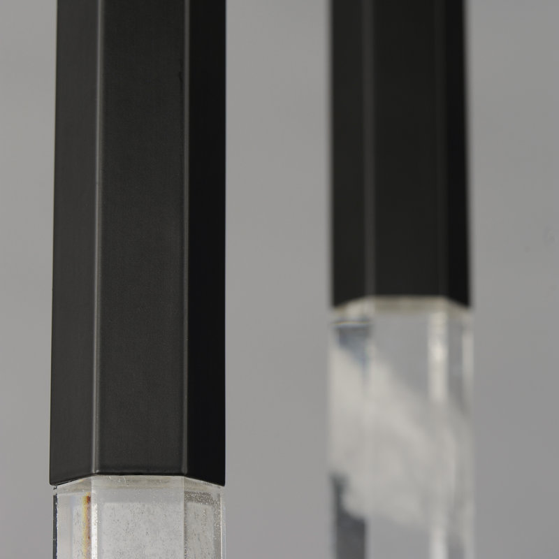 Luminaire suspendu 3 lumières diaphane, Noir