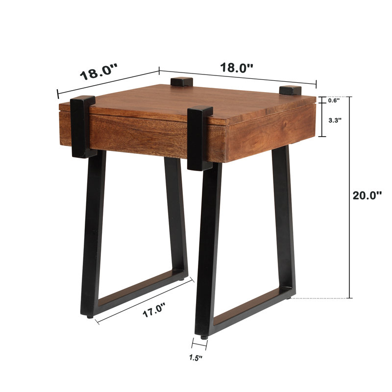 Table de chevet en bois naturel