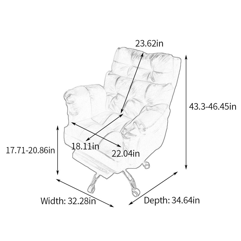 Fauteuil de direction ergonomique et confortable avec appui-tête, Café