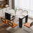 Extendable Dining Table With 3 Removable Middle Leaves, Mobile Rolling Island Table With Power Outlet, Saving-Space Cabinet With Storage For Dining Room And Living Room-120311071-120311072