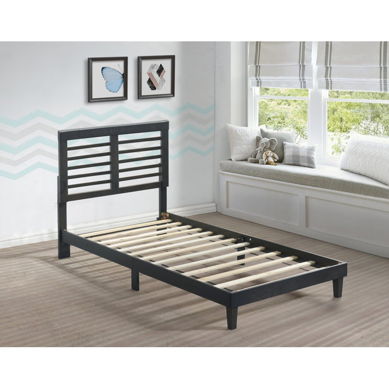 Isaul Slat Bed, Twin XL, Black