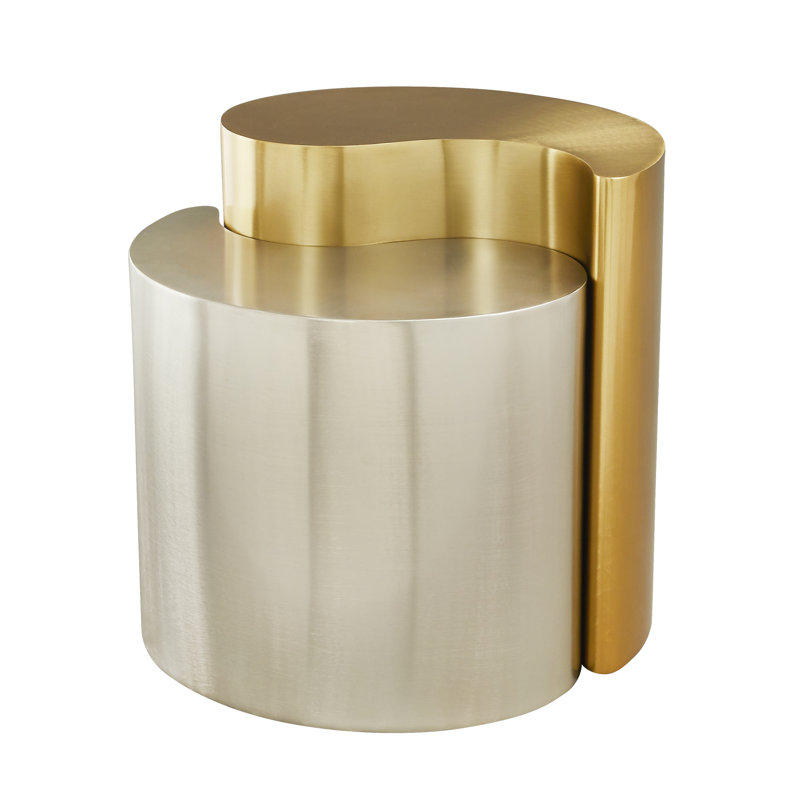 Addington End Table, Gold & Silver